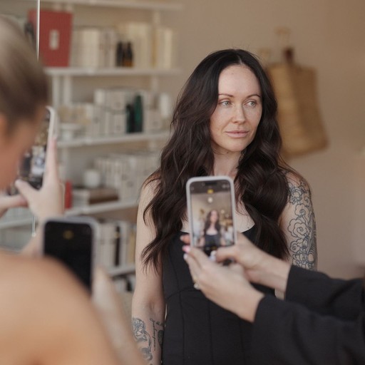 A stylist learning about a customer's hair profile